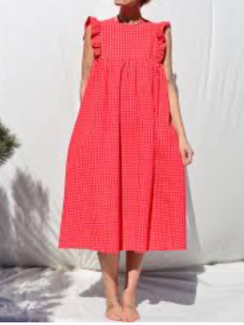 NWT Off On Offon Women’s Sherbet Gingham Ruffled Maxi Dress Size Small S